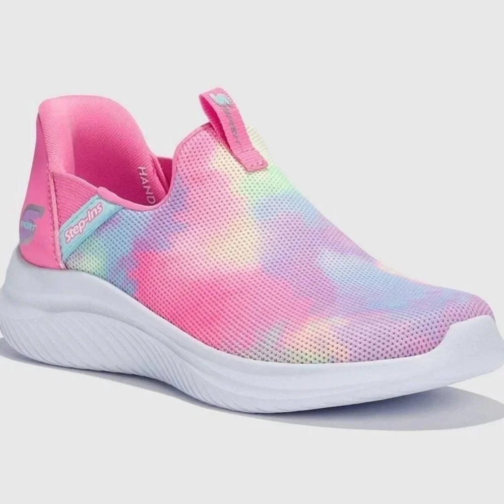 Skechers S Sport Baily Step in Sneakers - Tie Dye - GIRLS size 5 NEW